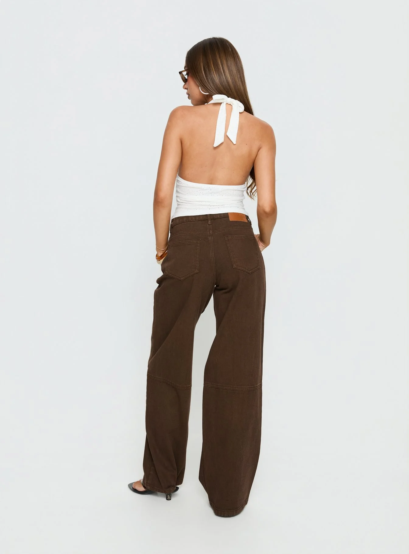 Lando Low Rise Straight Leg Jeans Chocolate - Image 5