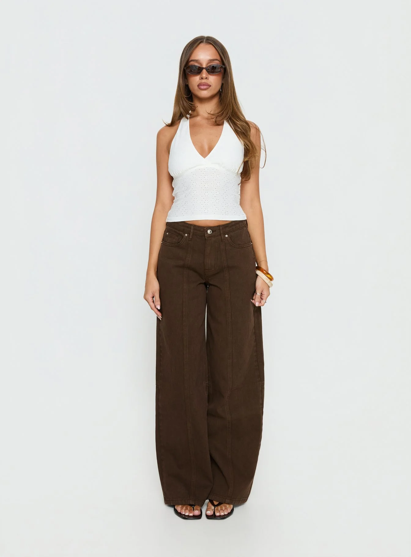 Lando Low Rise Straight Leg Jeans Chocolate - Image 8
