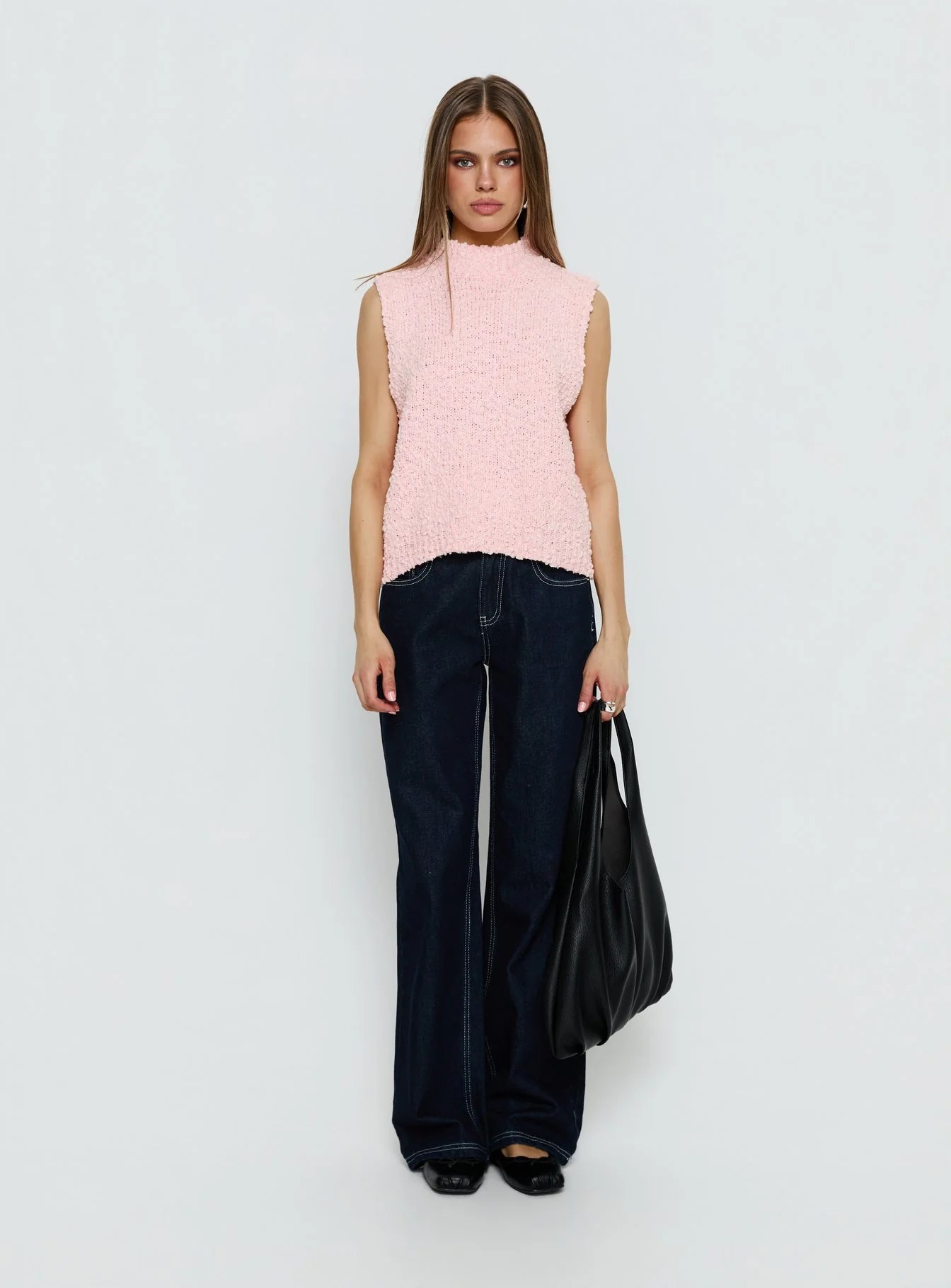 Lanette High Neck Sleeveless Top Soft Pink - Image 6