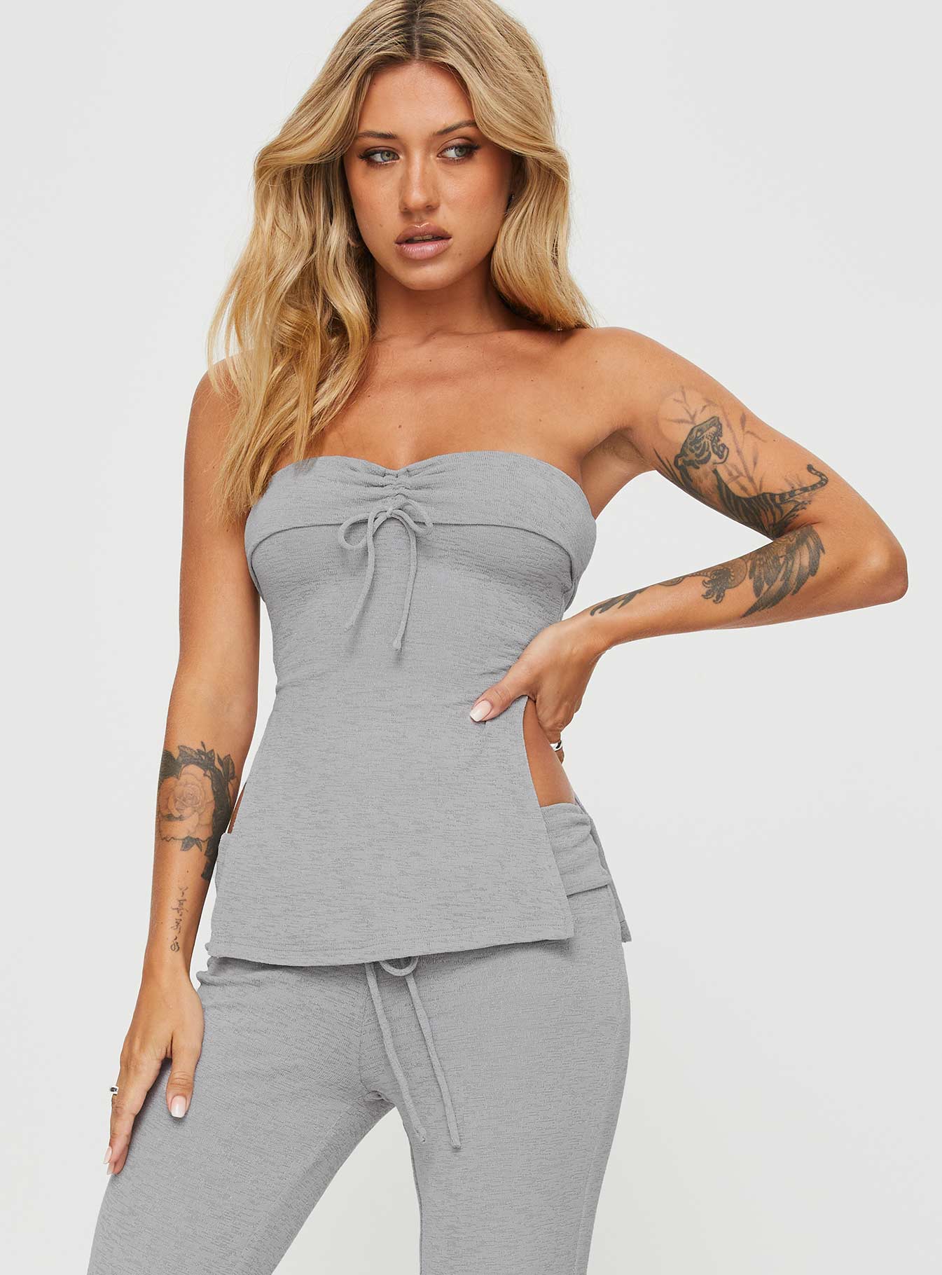 Laurenita Longline Tube Top Grey - Image 2