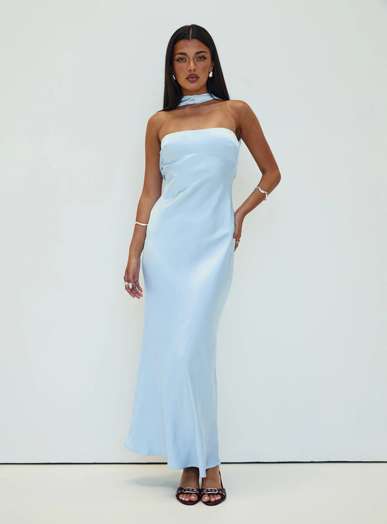 Legacies Strapless Maxi Dress Icy Blue Petite - Image 2