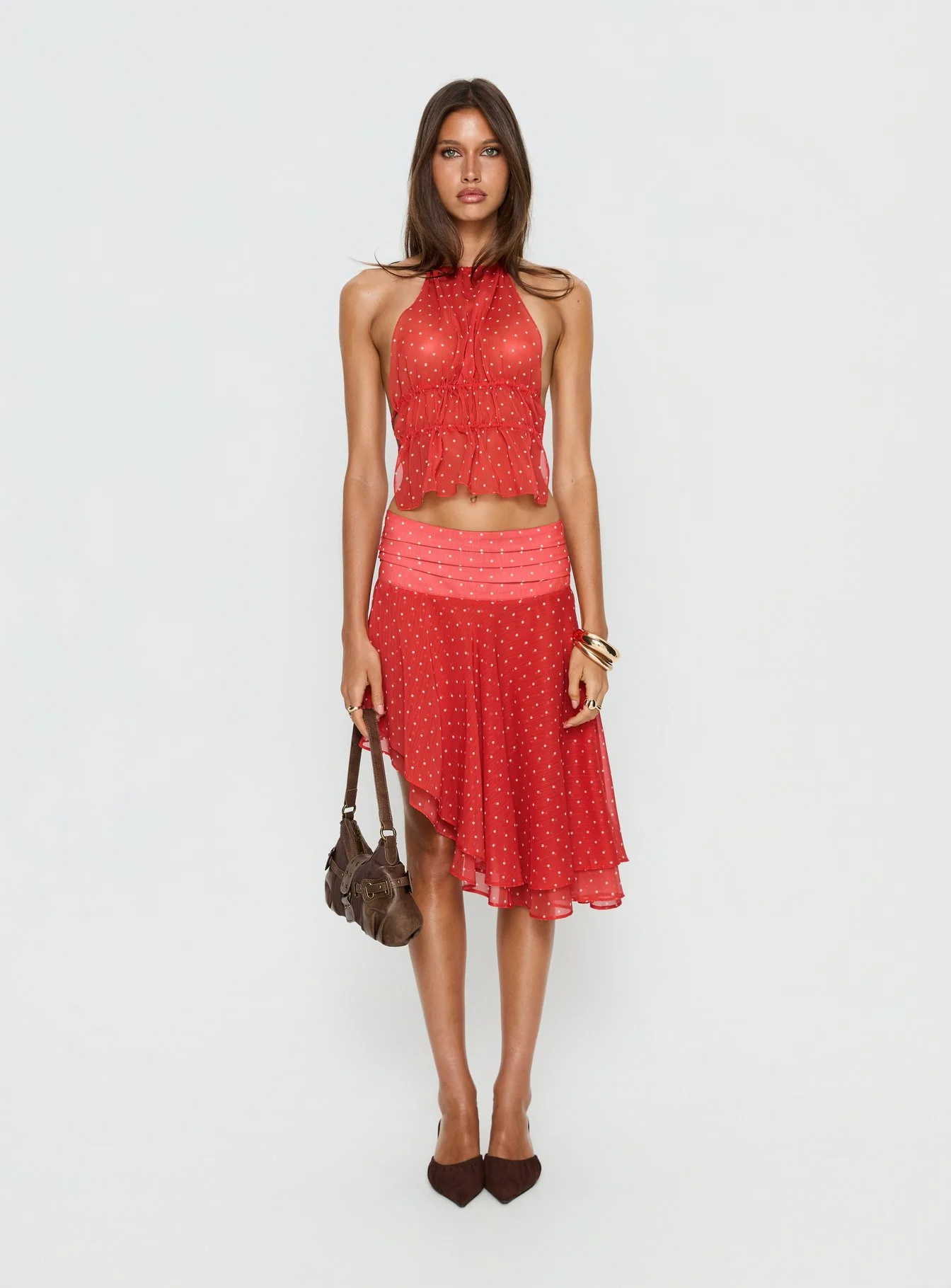 Legacy Midi Skirt Tomato Polka - Image 7