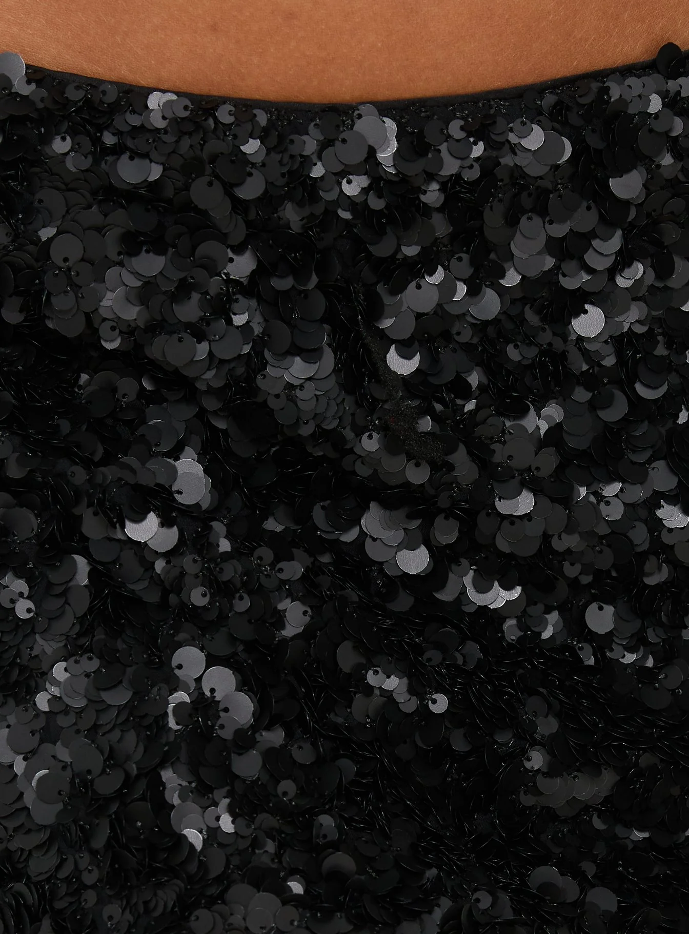 Leslay Sequin Mini Skirt Black - Image 5