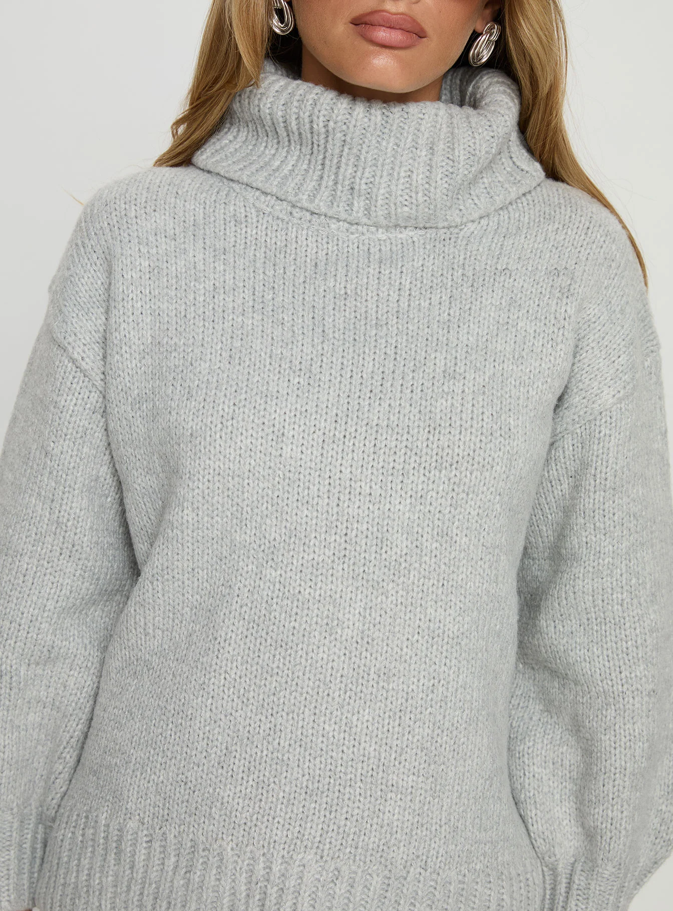 Let Love In Knit Sweater Grey - Image 5