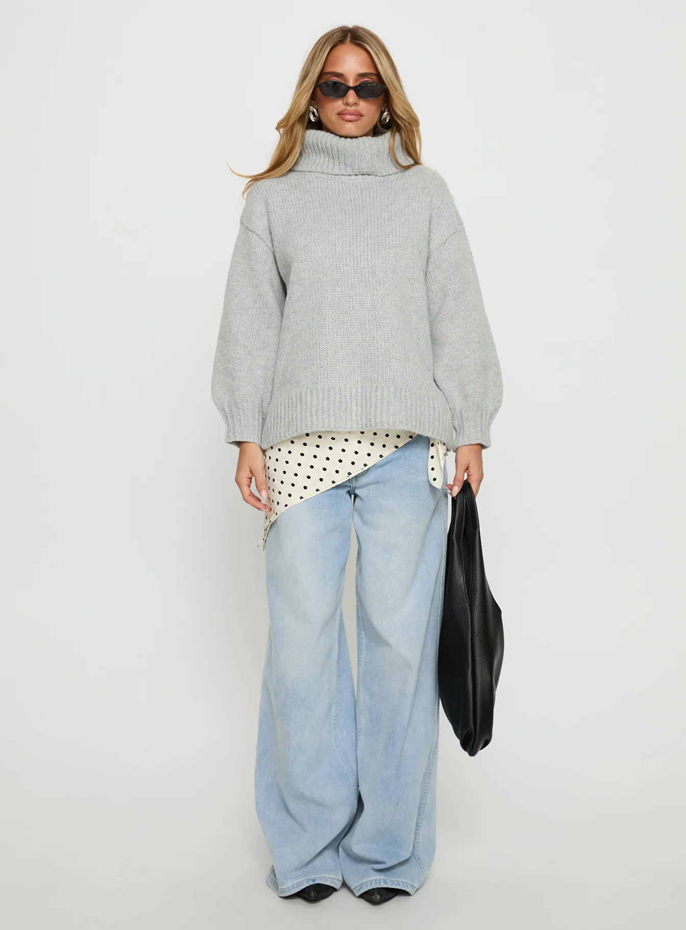 Let Love In Knit Sweater Grey - Image 6