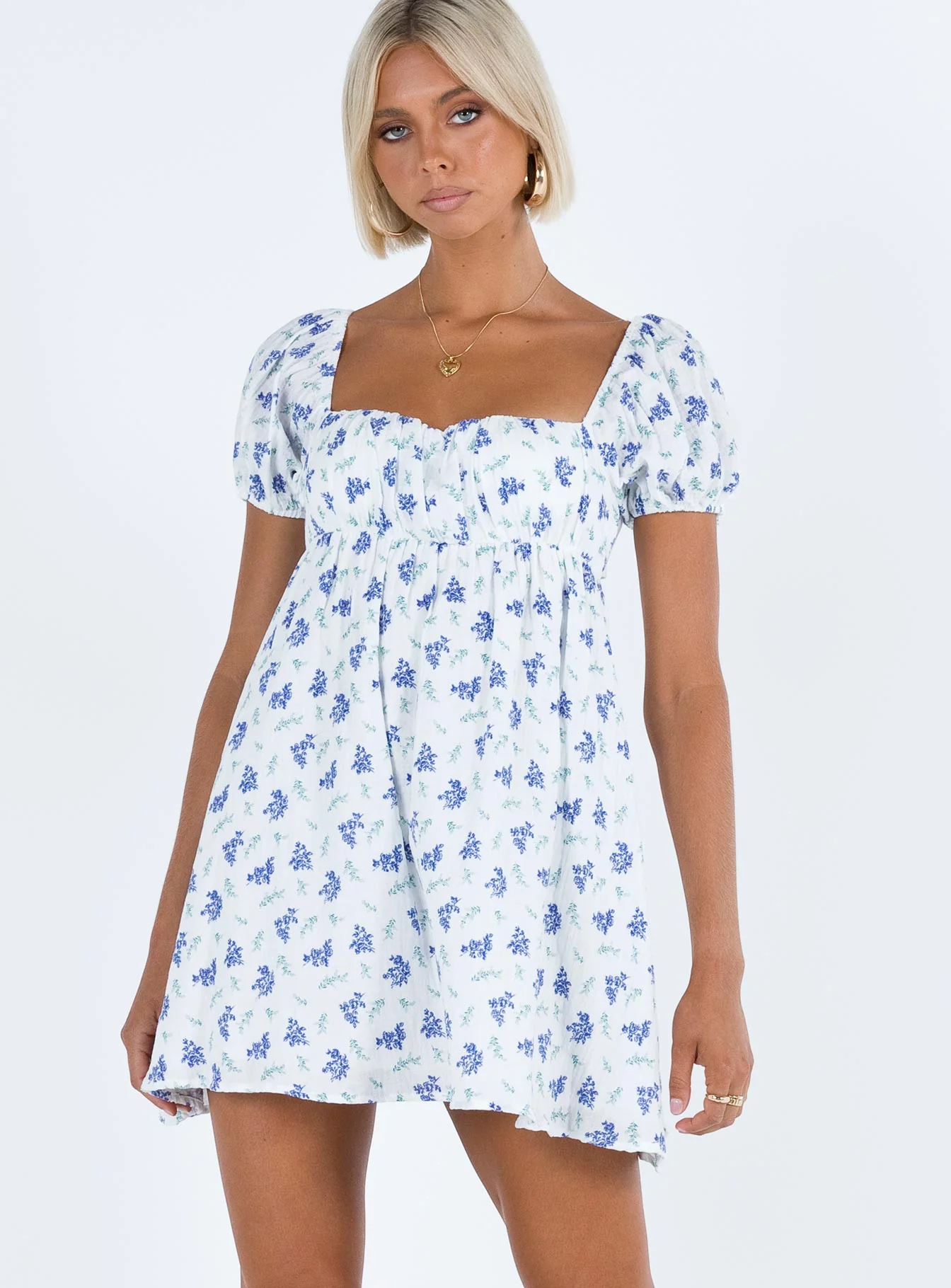 Let's Dance Mini Dress Blue Floral - Image 3