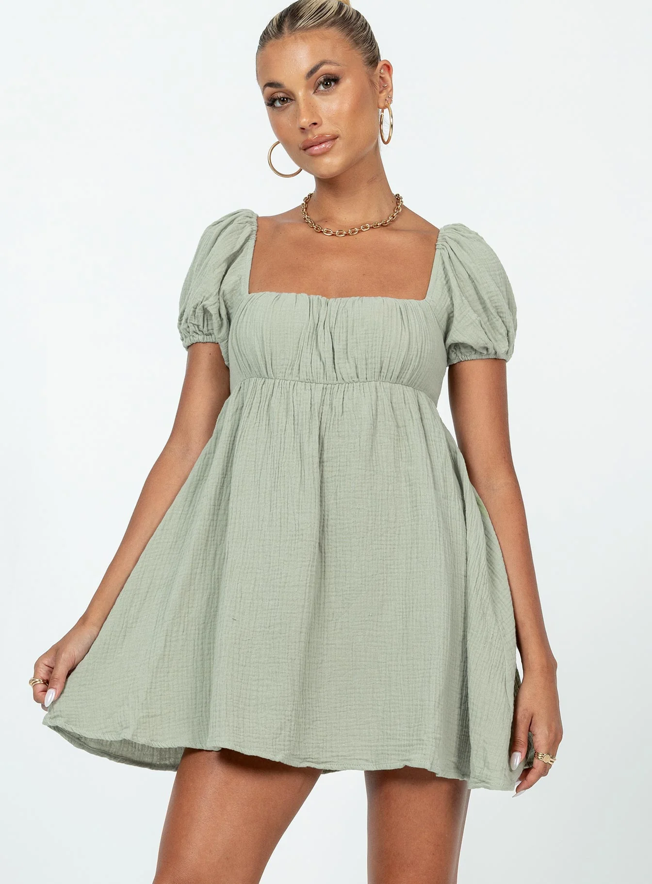 Let's Dance Mini Dress Sage - Image 2