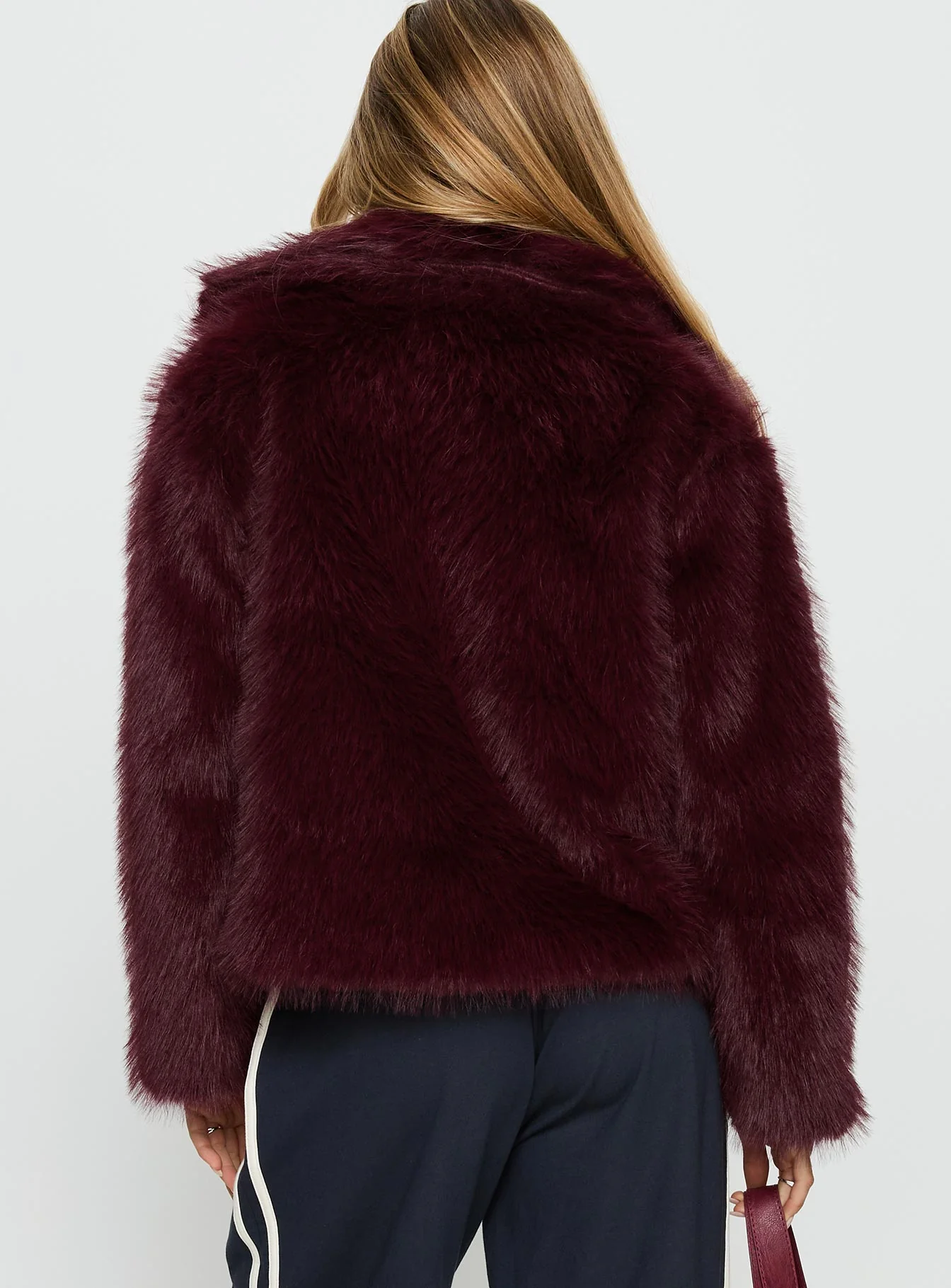 Liannah Faux Fur Jacket Red - Image 5