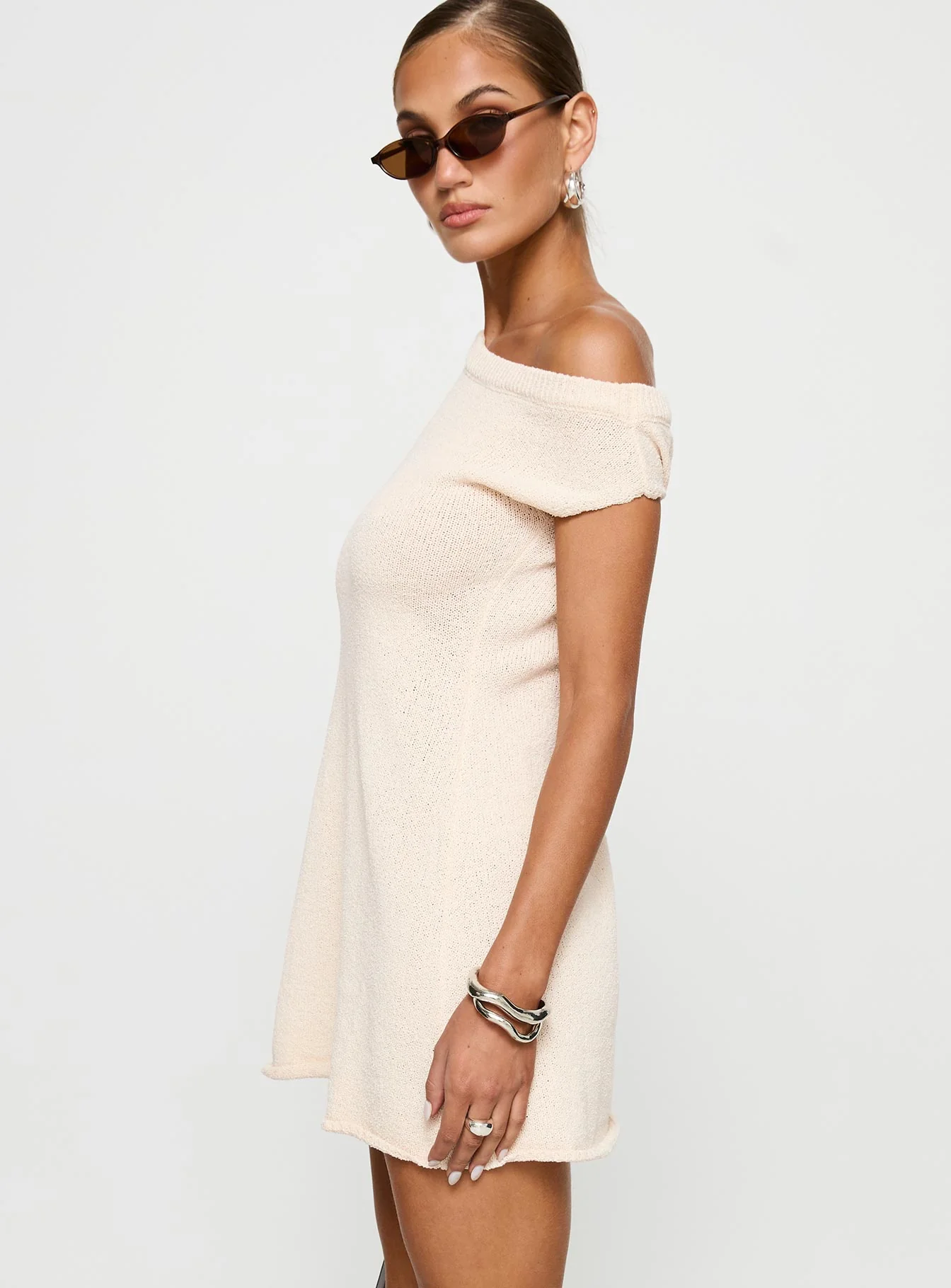 Liberation Off The Shoulder Mini Dress White - Image 4