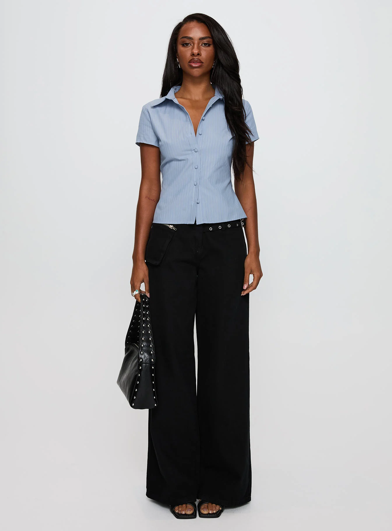 Lift Off Button Up Top Blue - Image 7