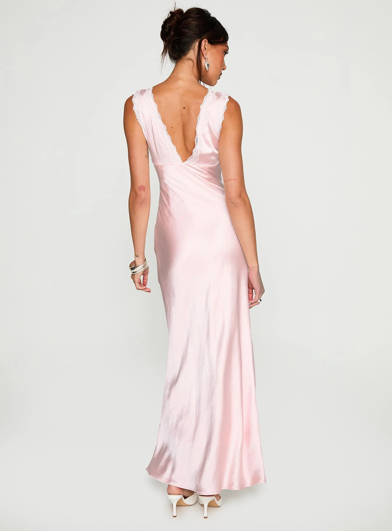 Liliya Lace Maxi Dress Pink - Image 5