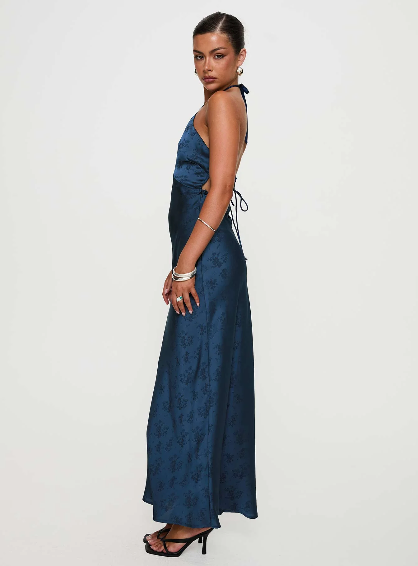 Limosina Halter Maxi Dress Navy - Image 4