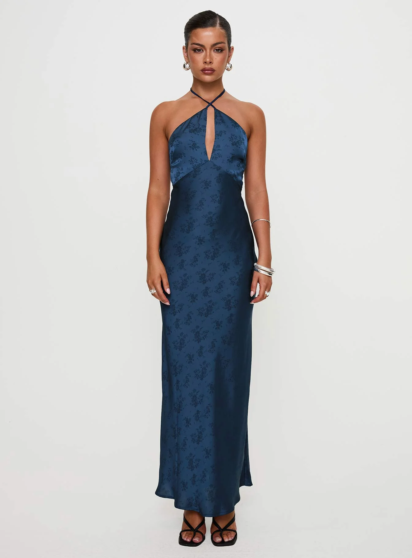 Limosina Halter Maxi Dress Navy - Image 7