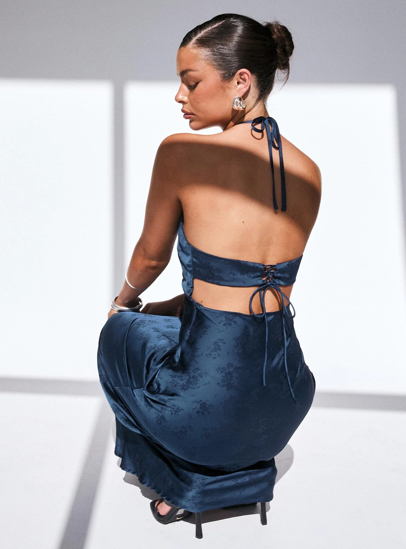 Limosina Halter Maxi Dress Navy - Image 9