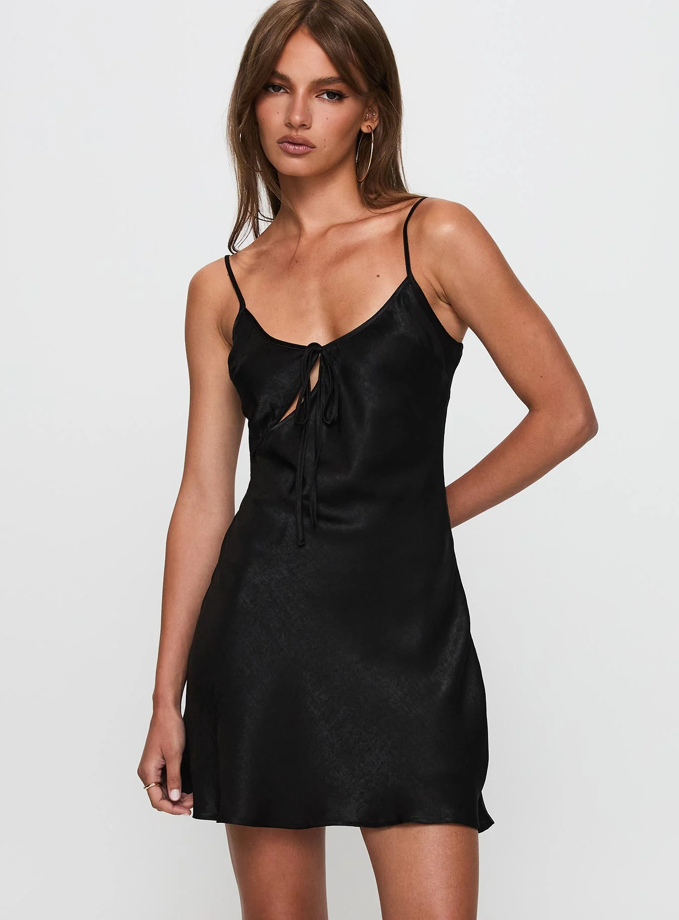 Linger Bias Cut Dress Black - Image 2