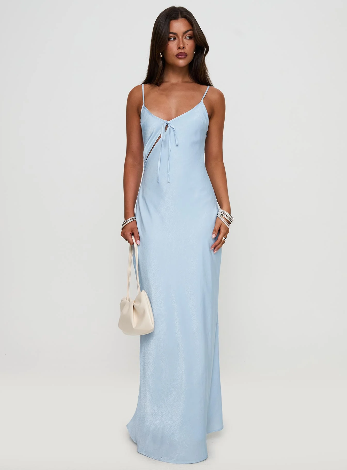 Linger Bias Cut Maxi Dress Blue - Image 3
