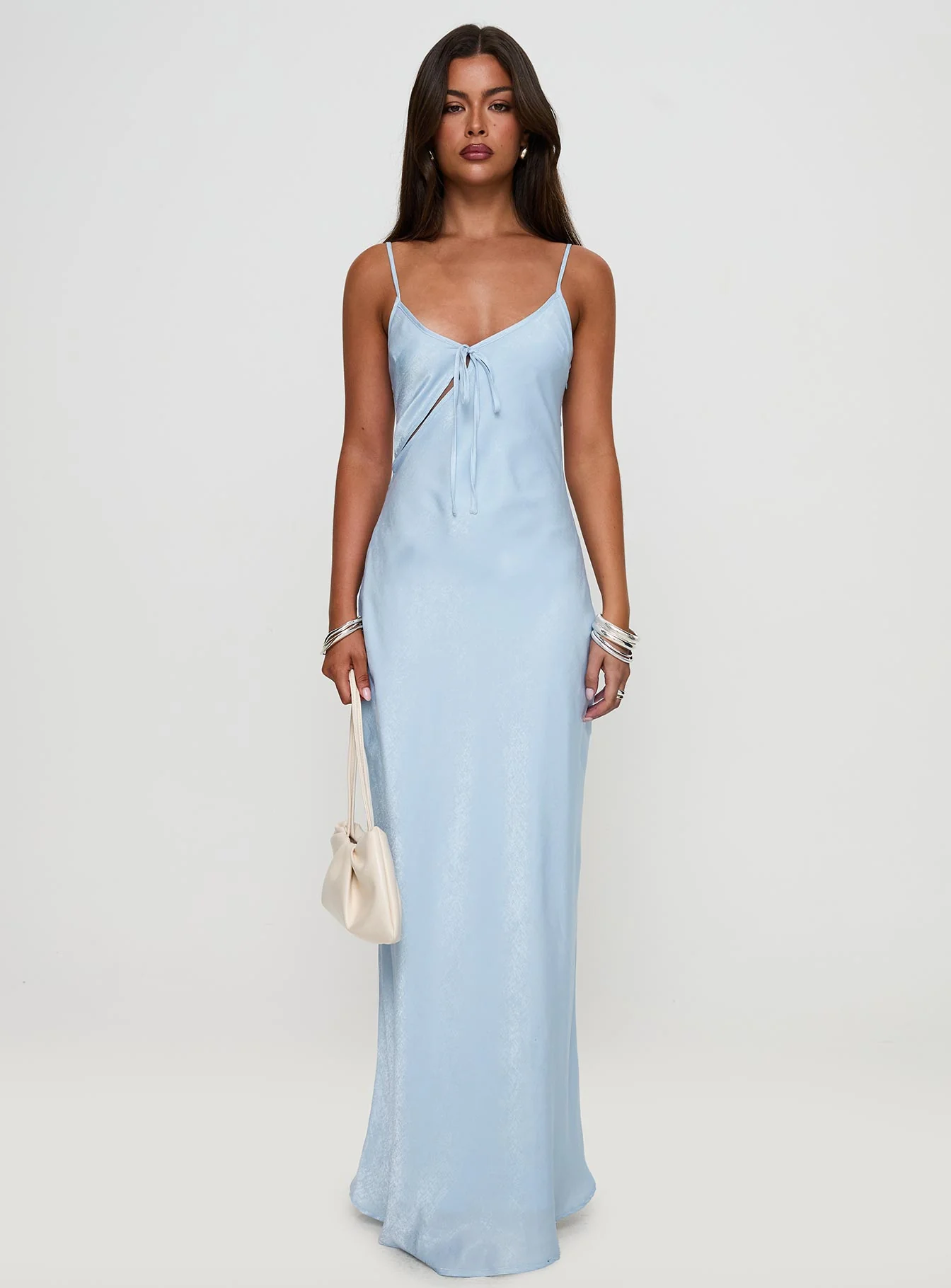 Linger Bias Cut Maxi Dress Blue - Image 7