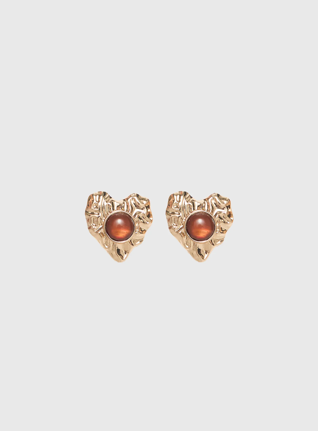 Living Easy Heart Earrings Gold - Image 2