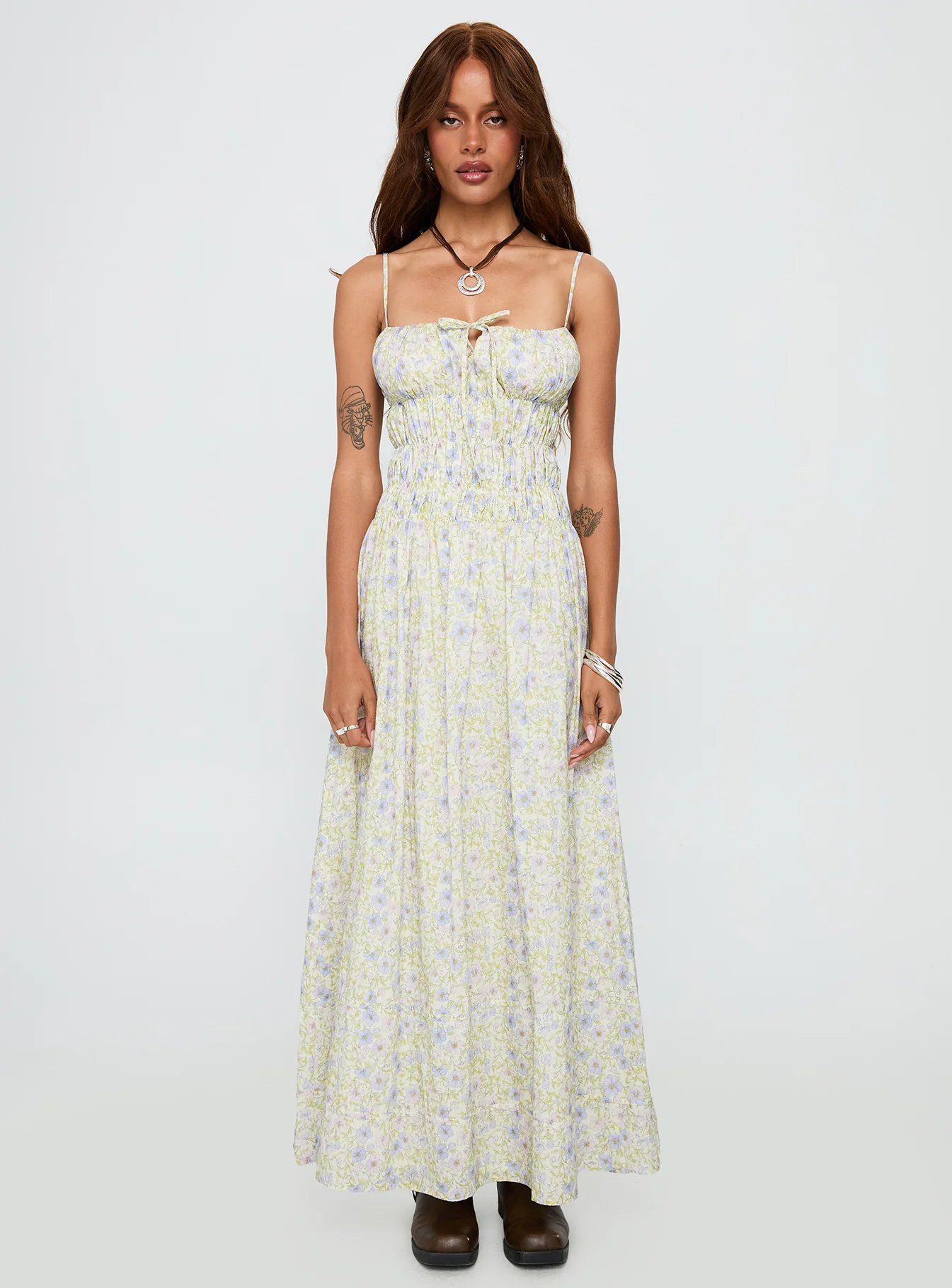 Loralei Shirred Maxi Dress Floral - Image 7