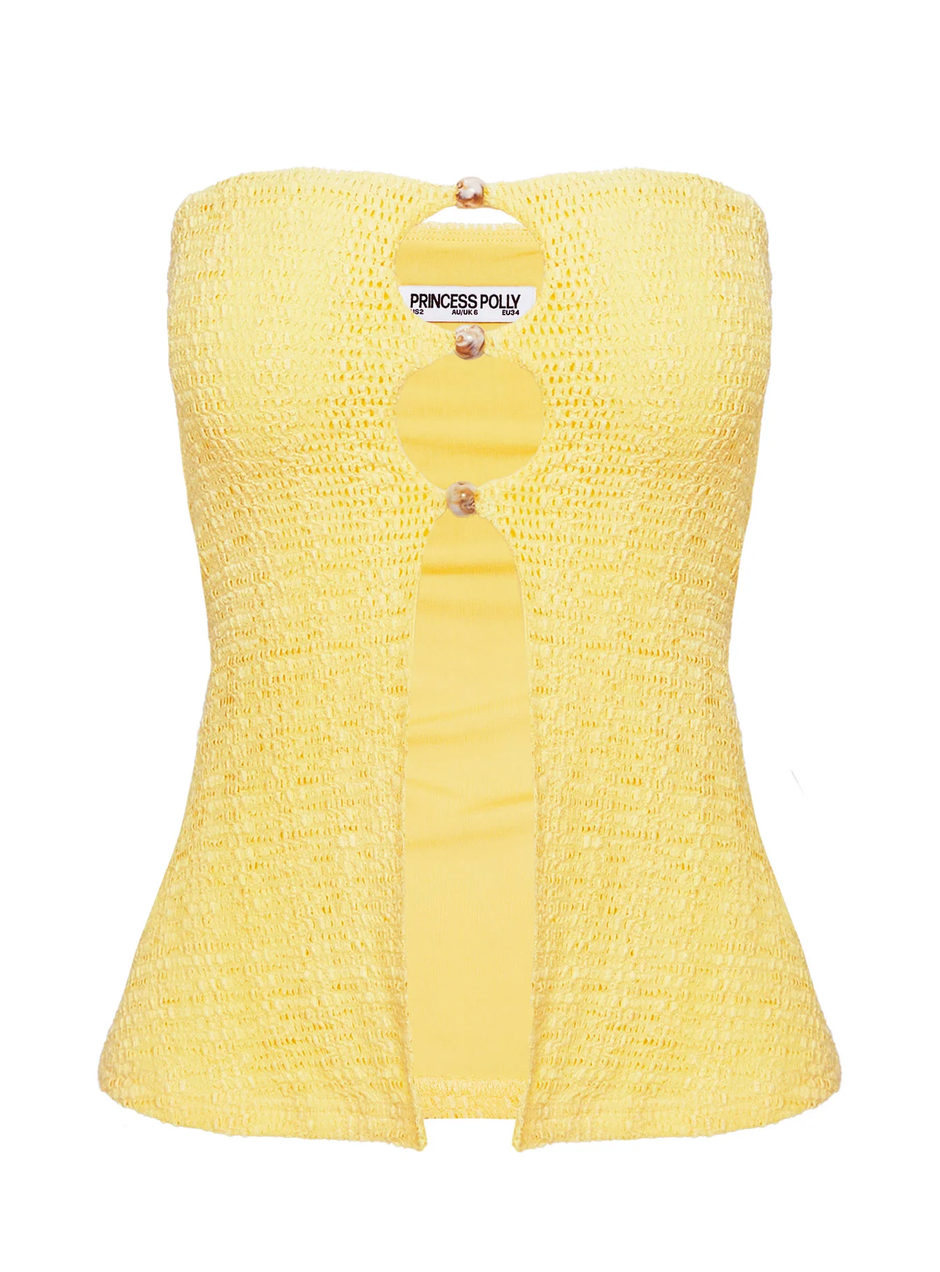 Lost Souls Strapless Cut Out Top Lemon - Image 5