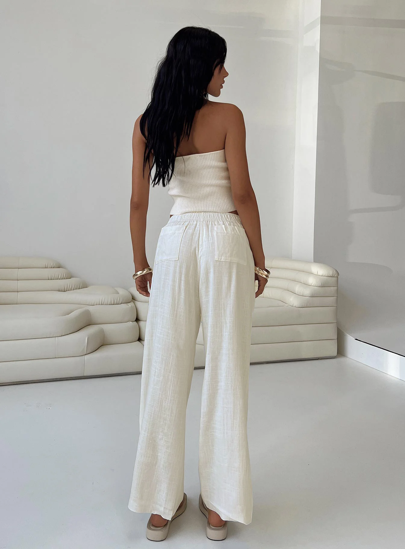 Louis Linen Blend Pants Off White - Image 5