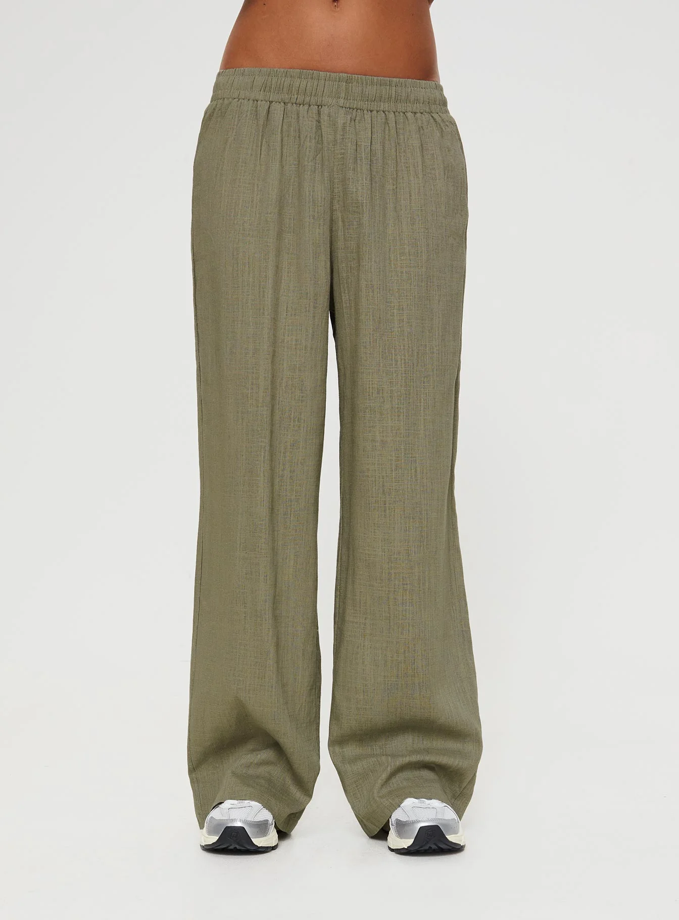 Louis Linen Blend Pants Olive - Image 2