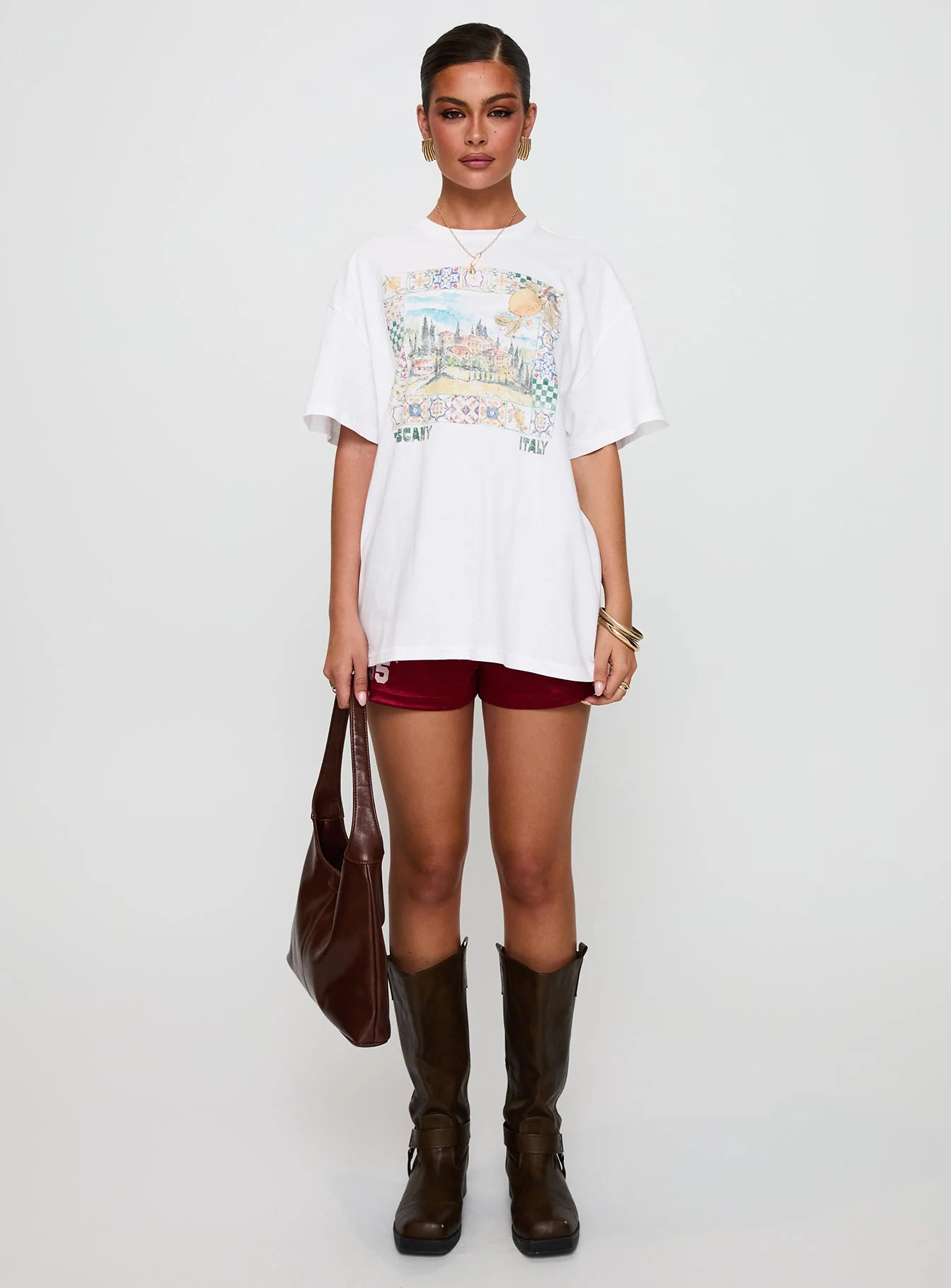 Love From Tuscany Oversized Graphic Top White - Image 7