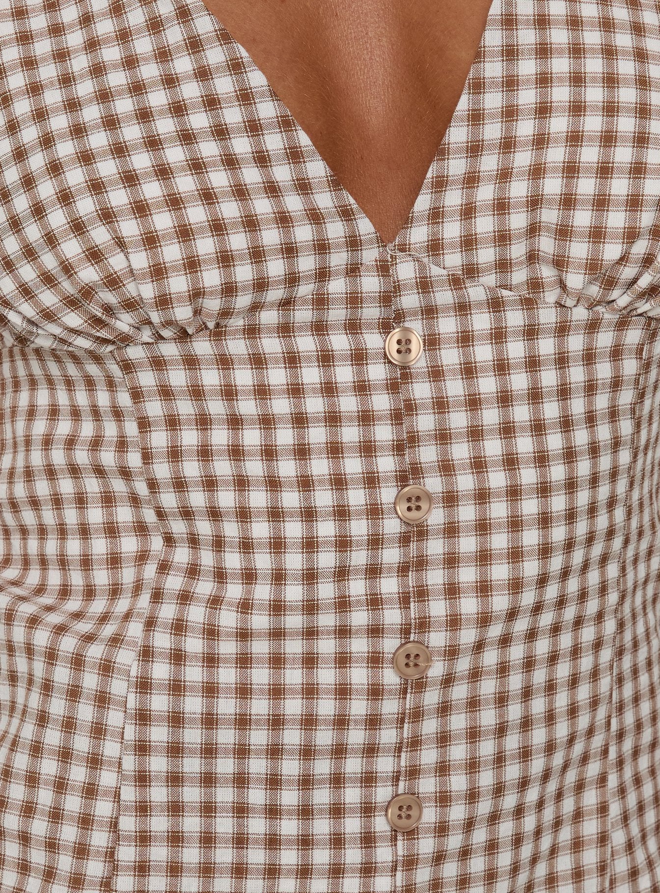 Loveliness Playsuit Brown Check - Image 6