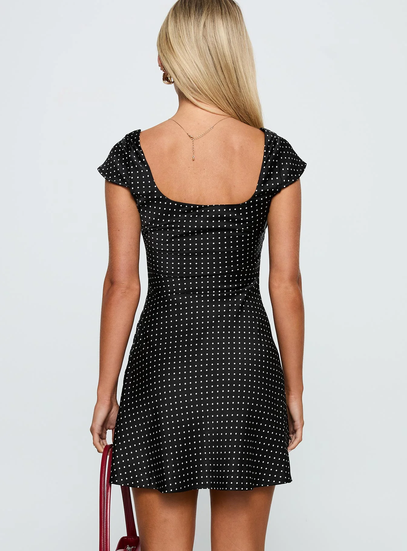 Lucienna Polka Dot Mini Dress Black / White - Image 5