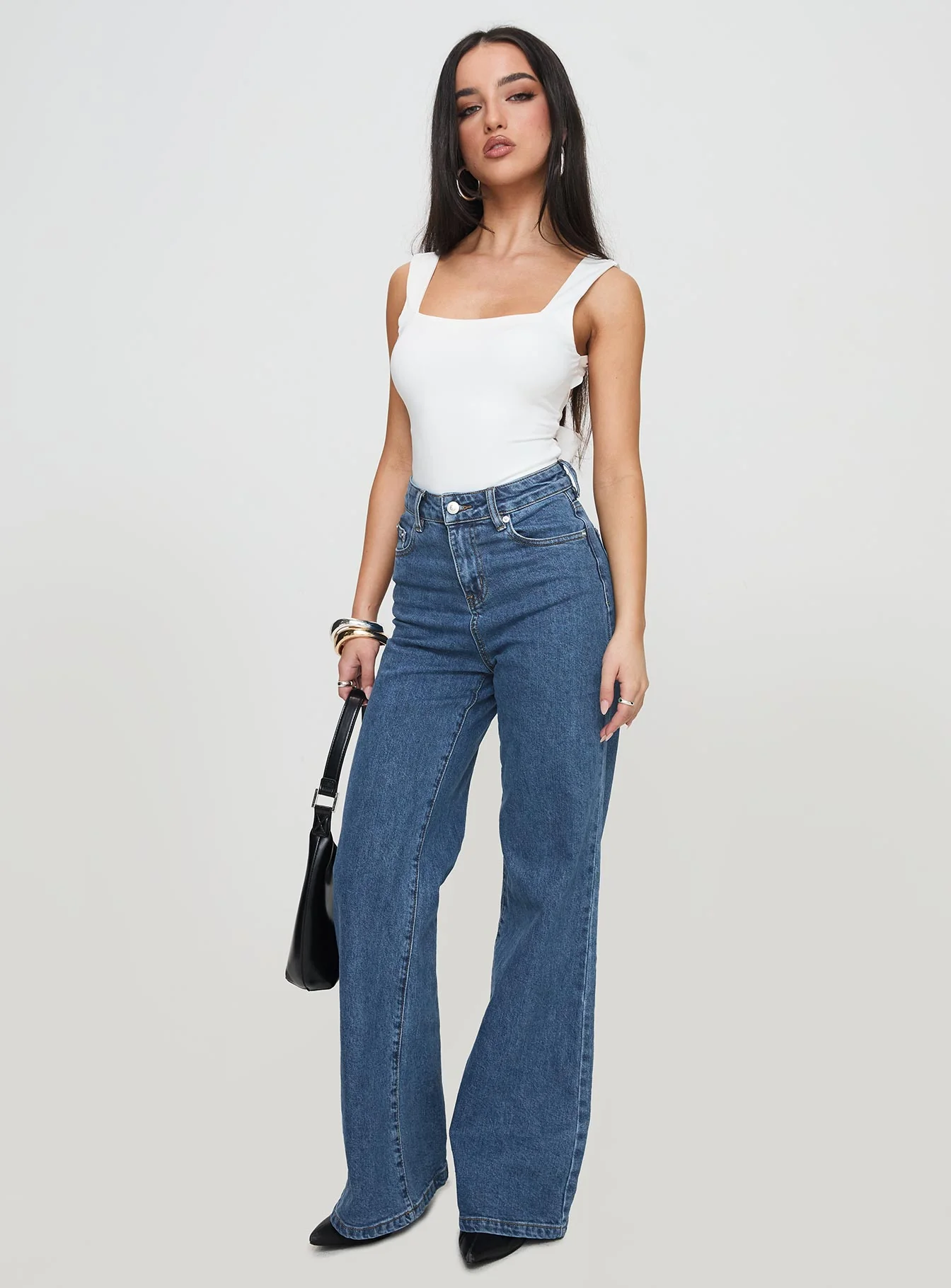 Lucille High Rise Flared Jeans Mid Wash - Image 3