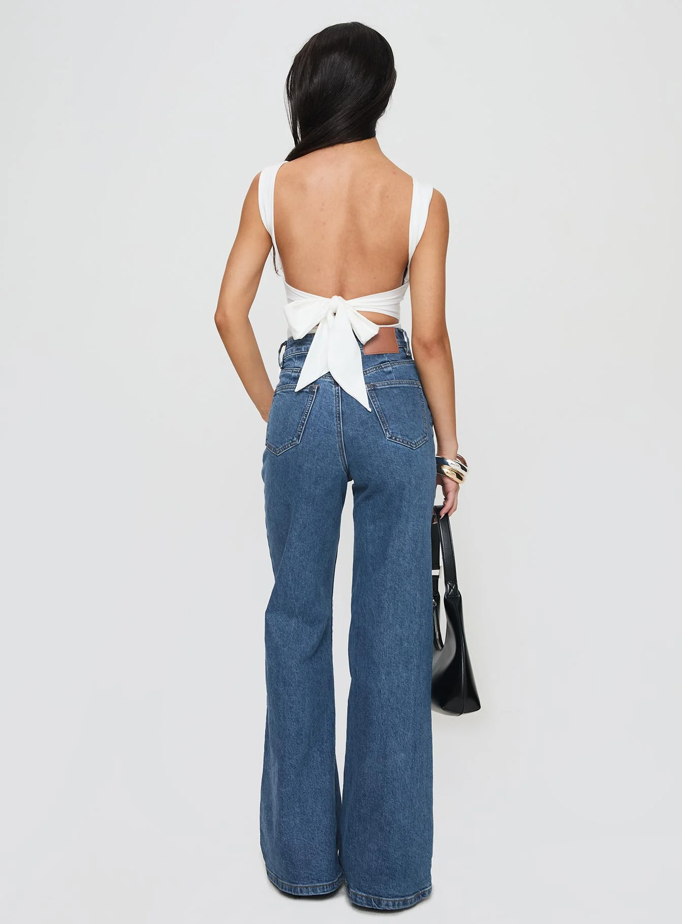 Lucille High Rise Flared Jeans Mid Wash - Image 5