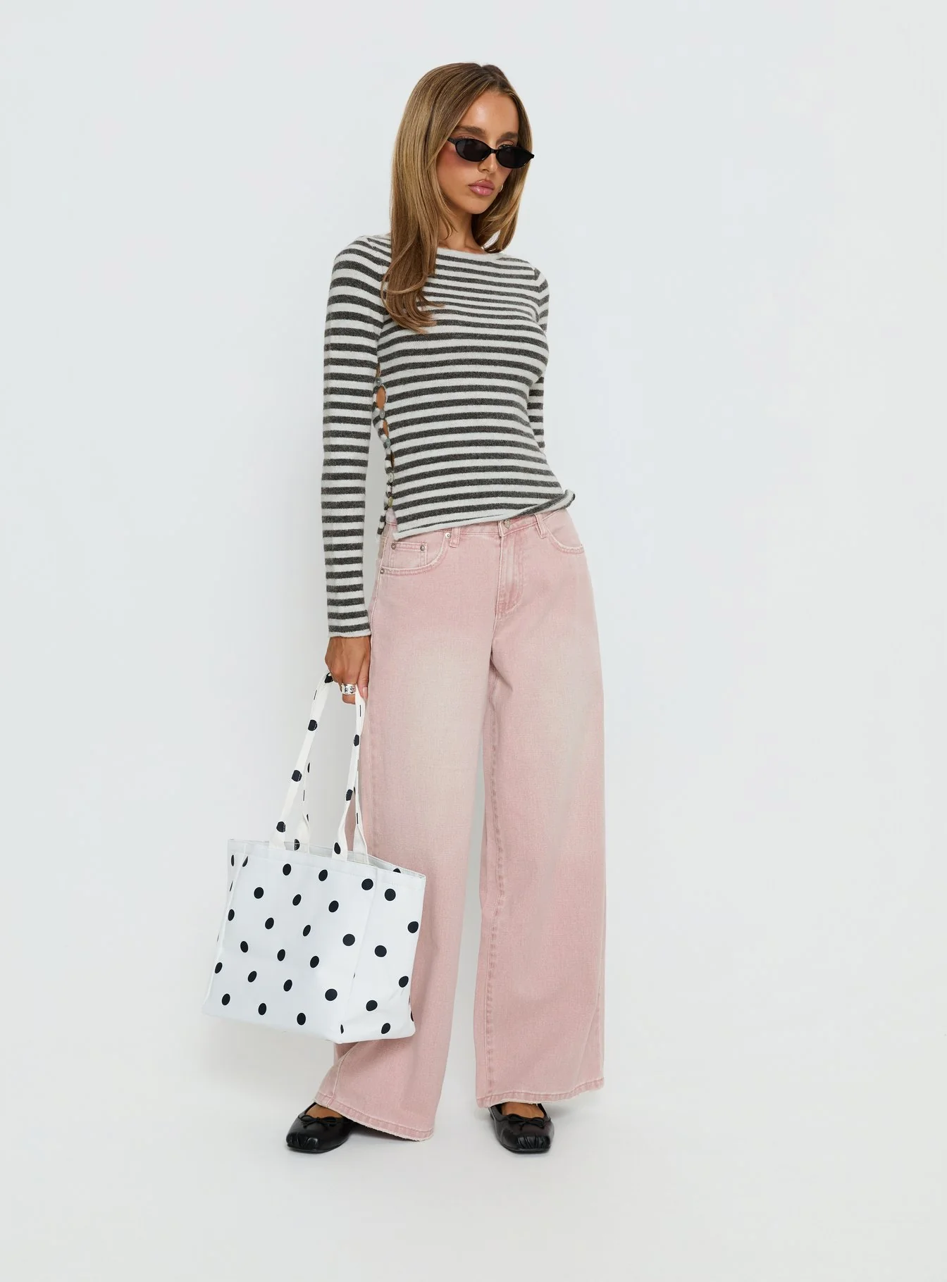 Lucky Dip Mid Rise Straight Leg Jeans Washed Pink - Image 4