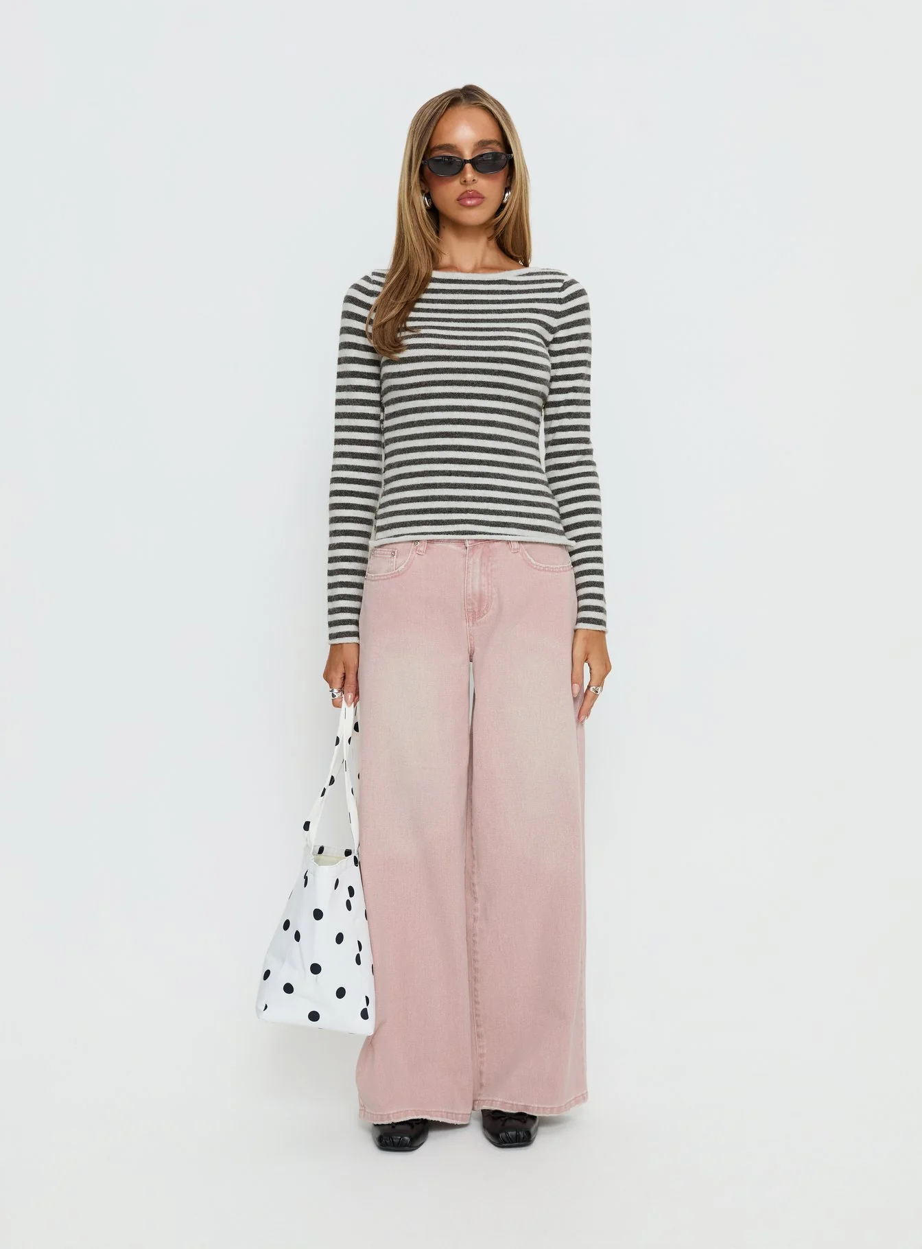 Lucky Dip Mid Rise Straight Leg Jeans Washed Pink - Image 7