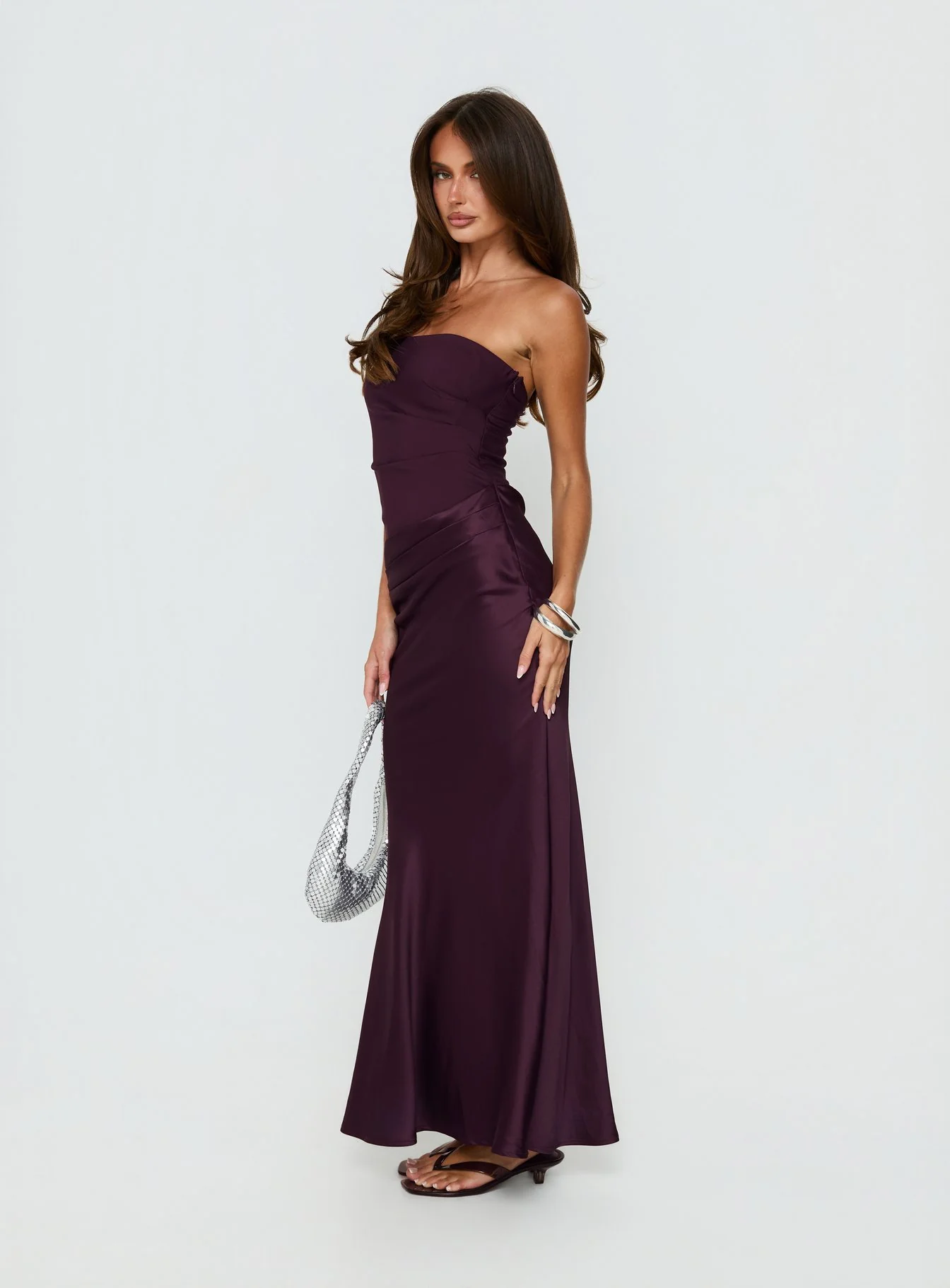 Lulita Strapless Maxi Dress Plum - Image 3