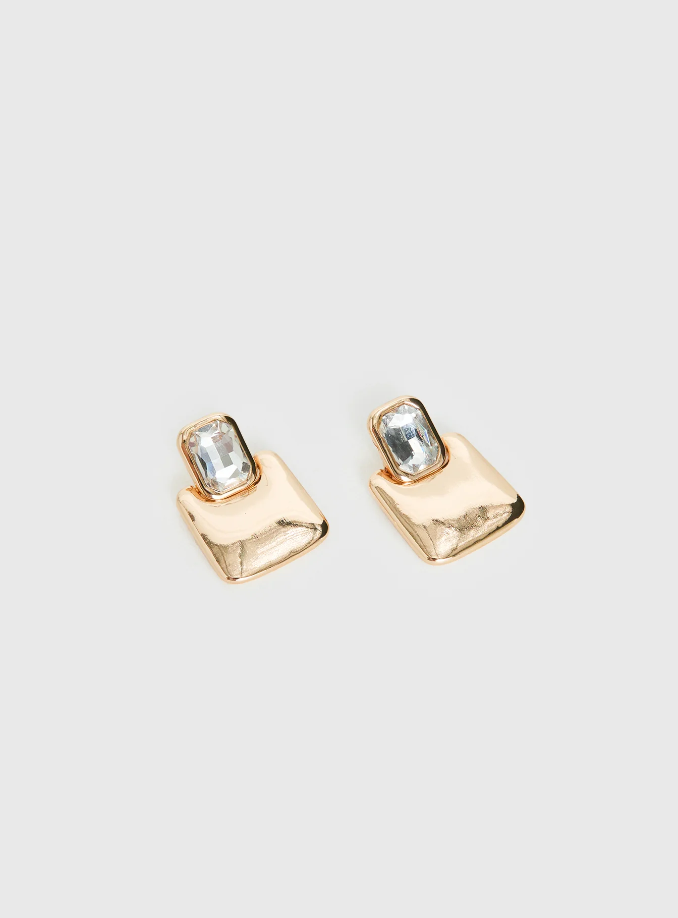 Luminary Diamante Detail Earrings Gold - Image 3