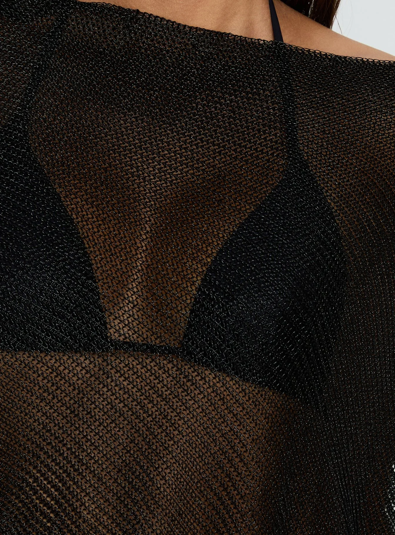 Luminous Sheer Poncho Black - Image 6
