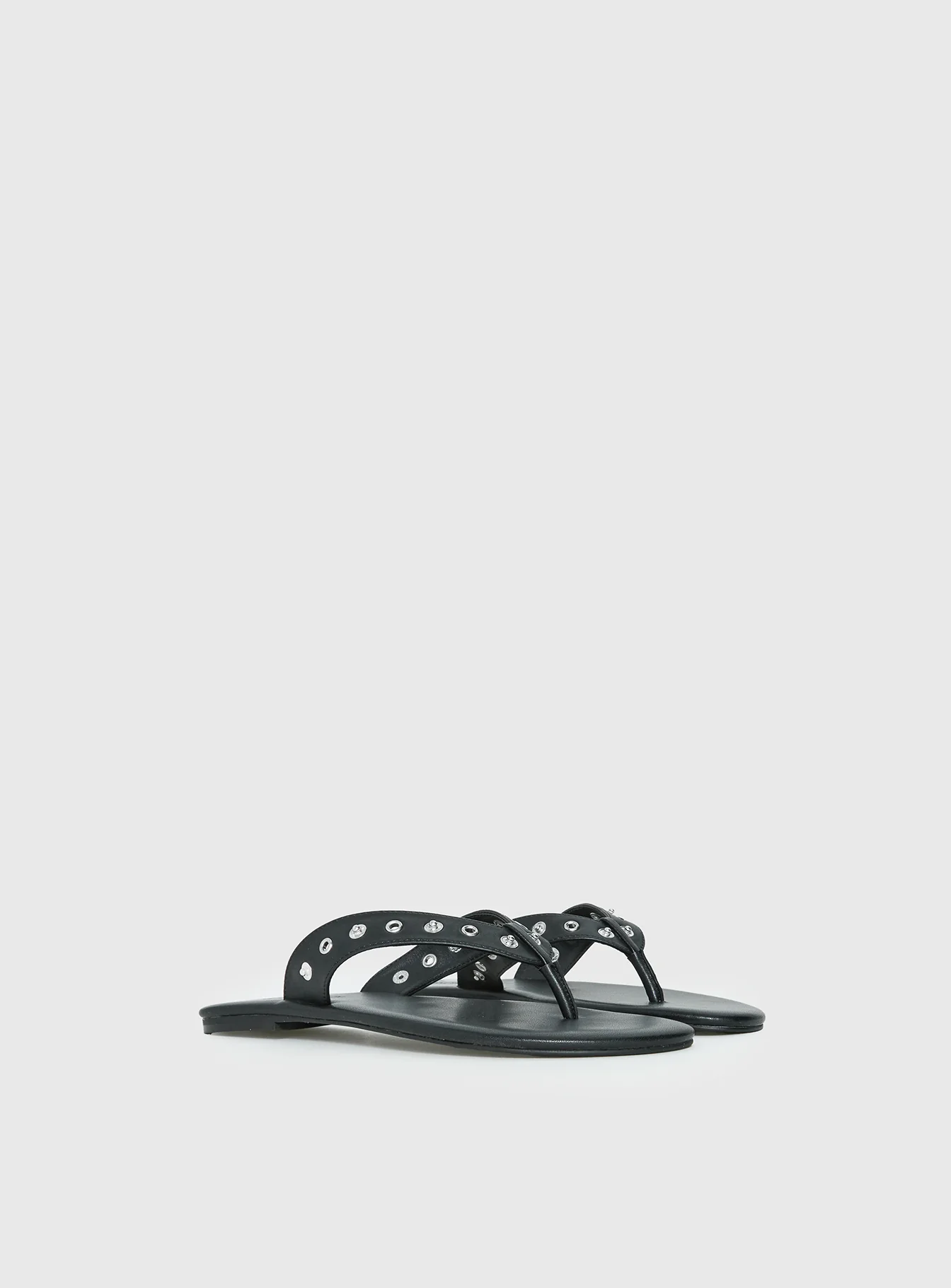 Lyana Eyelet Detail Sandals Black - Image 3