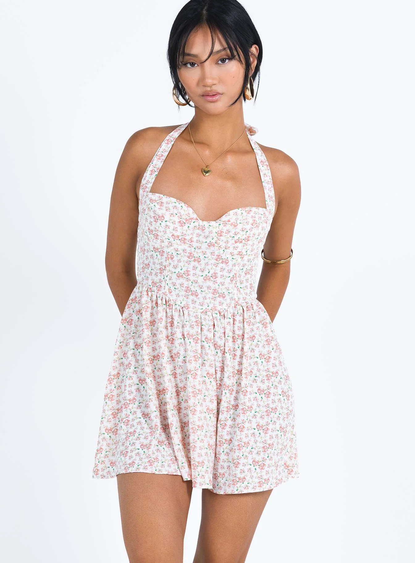 Lyle Mini Dress Pink Floral - Image 2