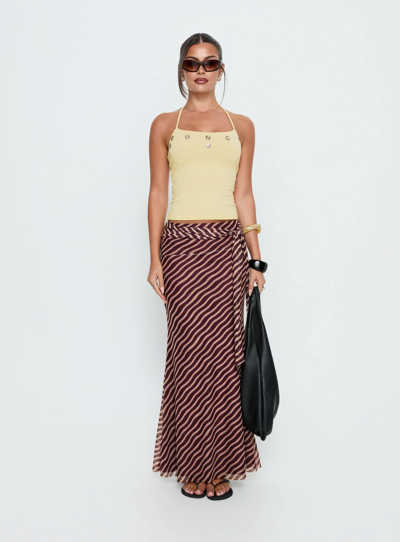 Lysandra Button Halter Top Butter Yellow - Image 7