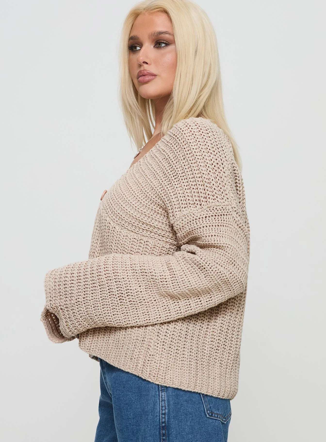 Maela Knit Cardigan Mocha - Image 4