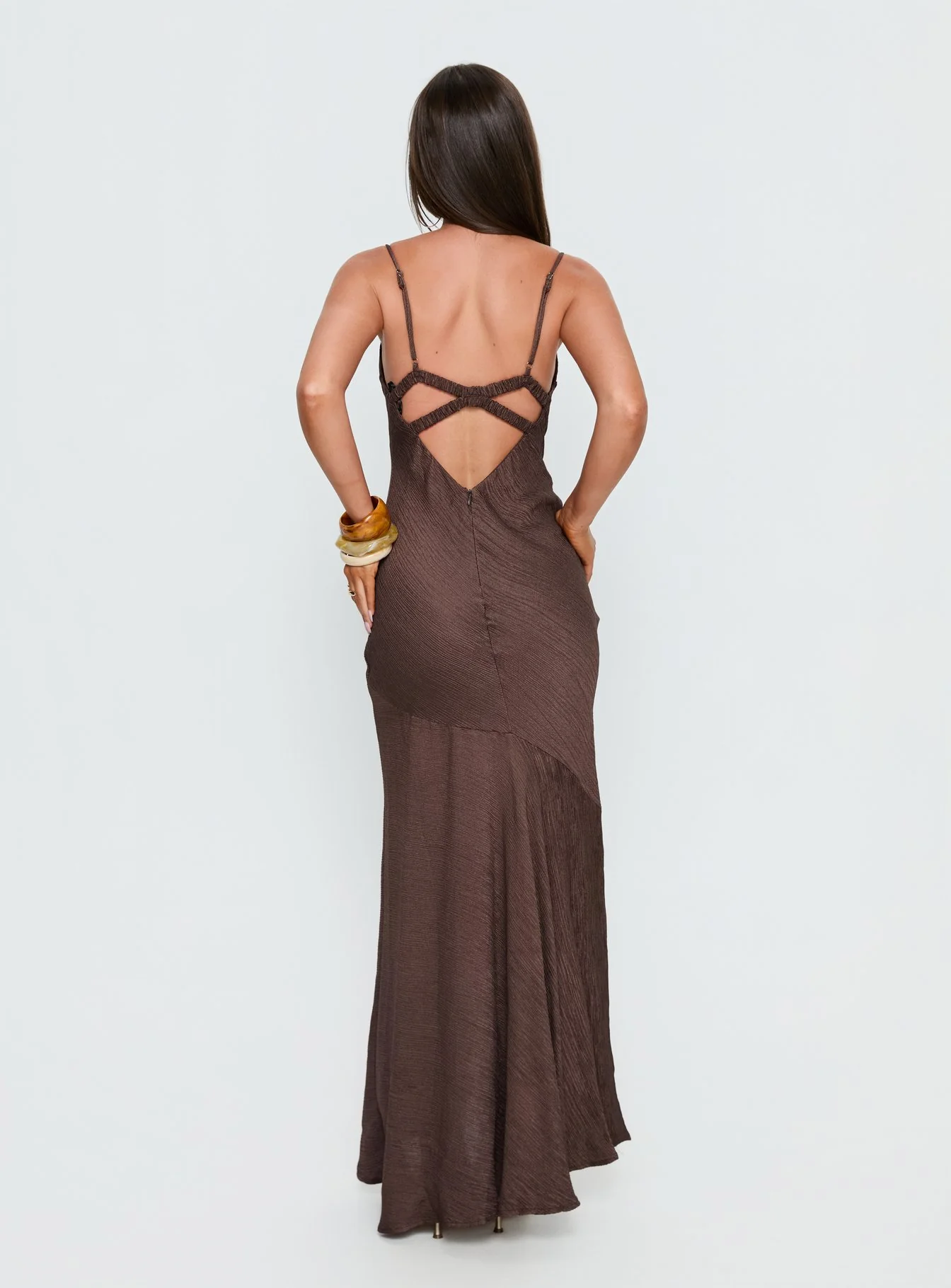 Makaia Balconette Maxi Dress Brown - Image 4