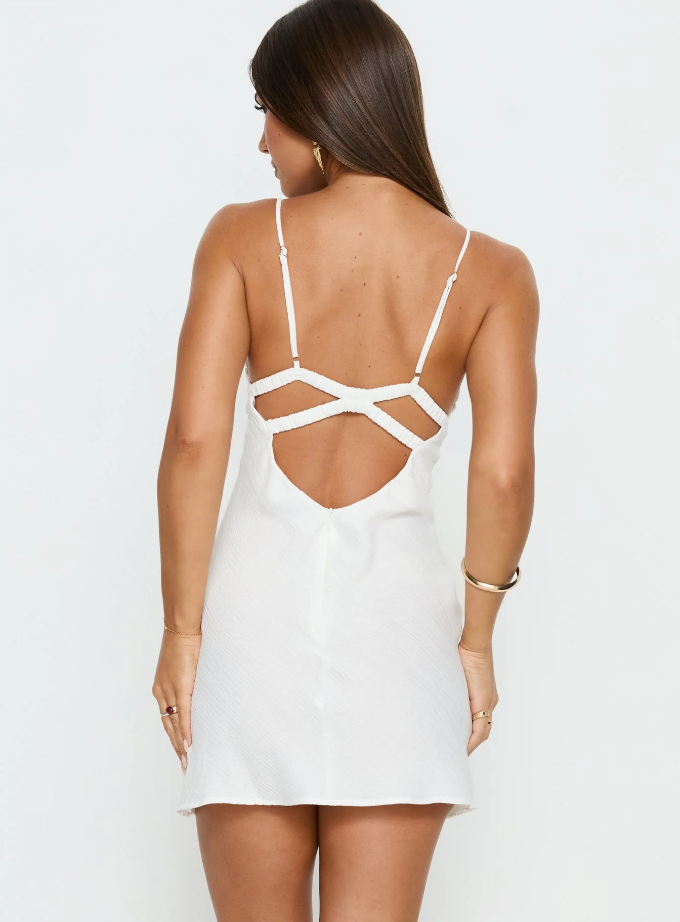 Makaia Balconette Mini Dress White - Image 5