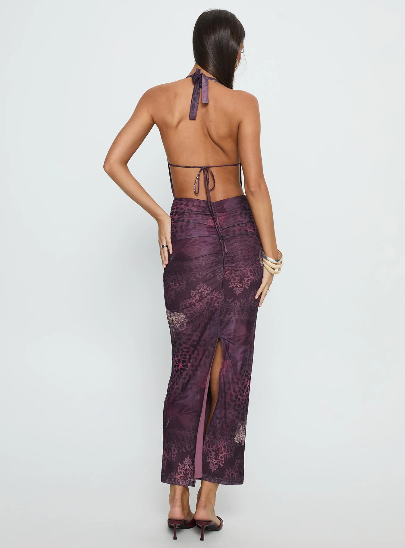 Manaia Cowl Halter Neck Maxi Dress Multi - Image 5
