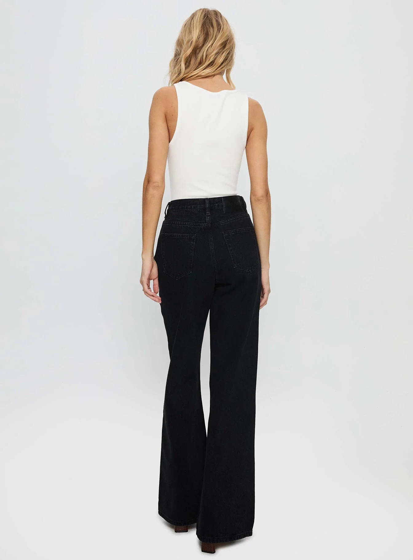 Maple Mid Rise Flare Washed Black - Image 5