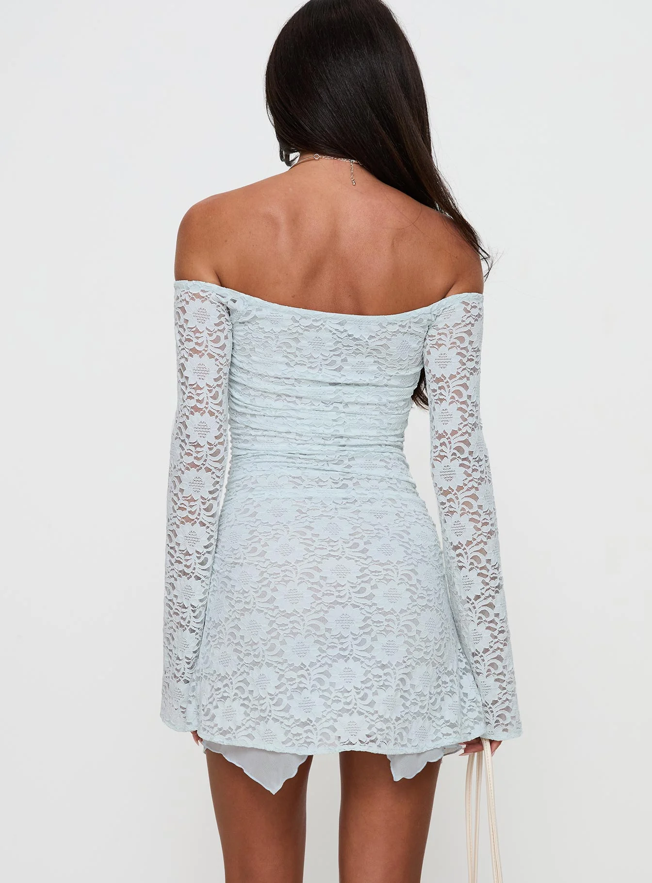 Marceleine Long Sleeve Mini Dress Baby Blue - Image 5