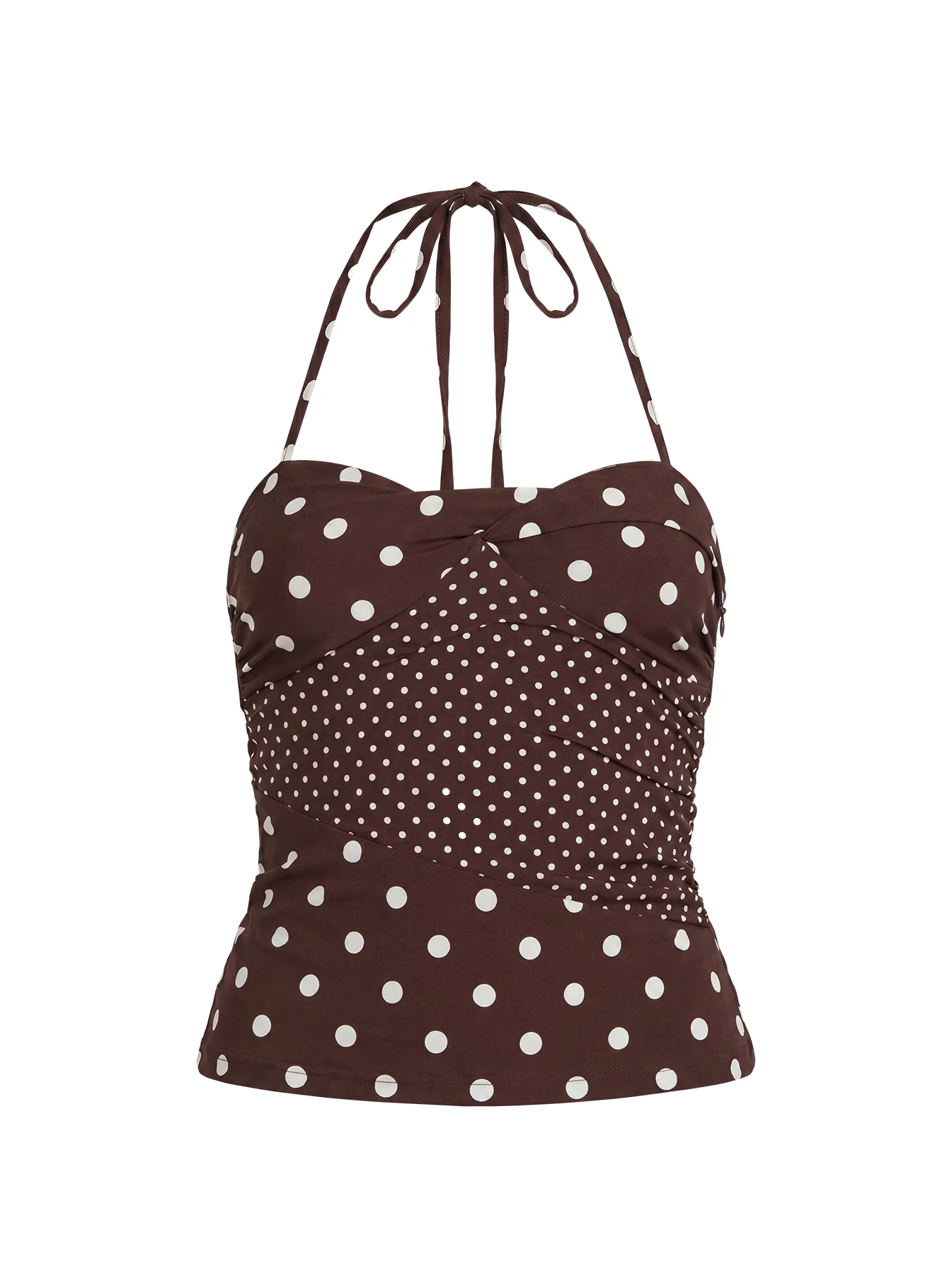 Marguerite Halter Top Brown Polka - Image 12