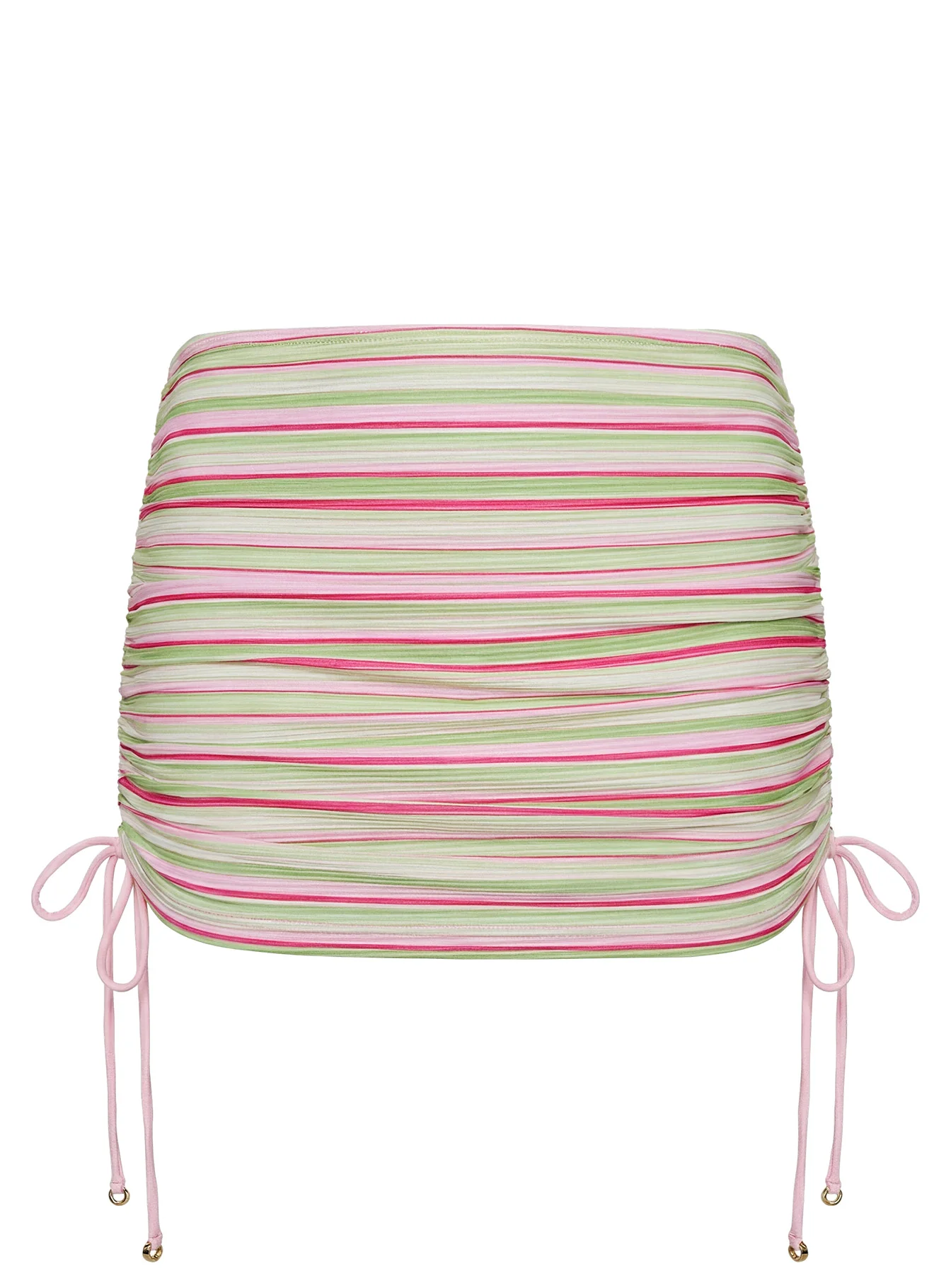 Marjie Ruched Sarong Green / Pink Stripe - Image 4