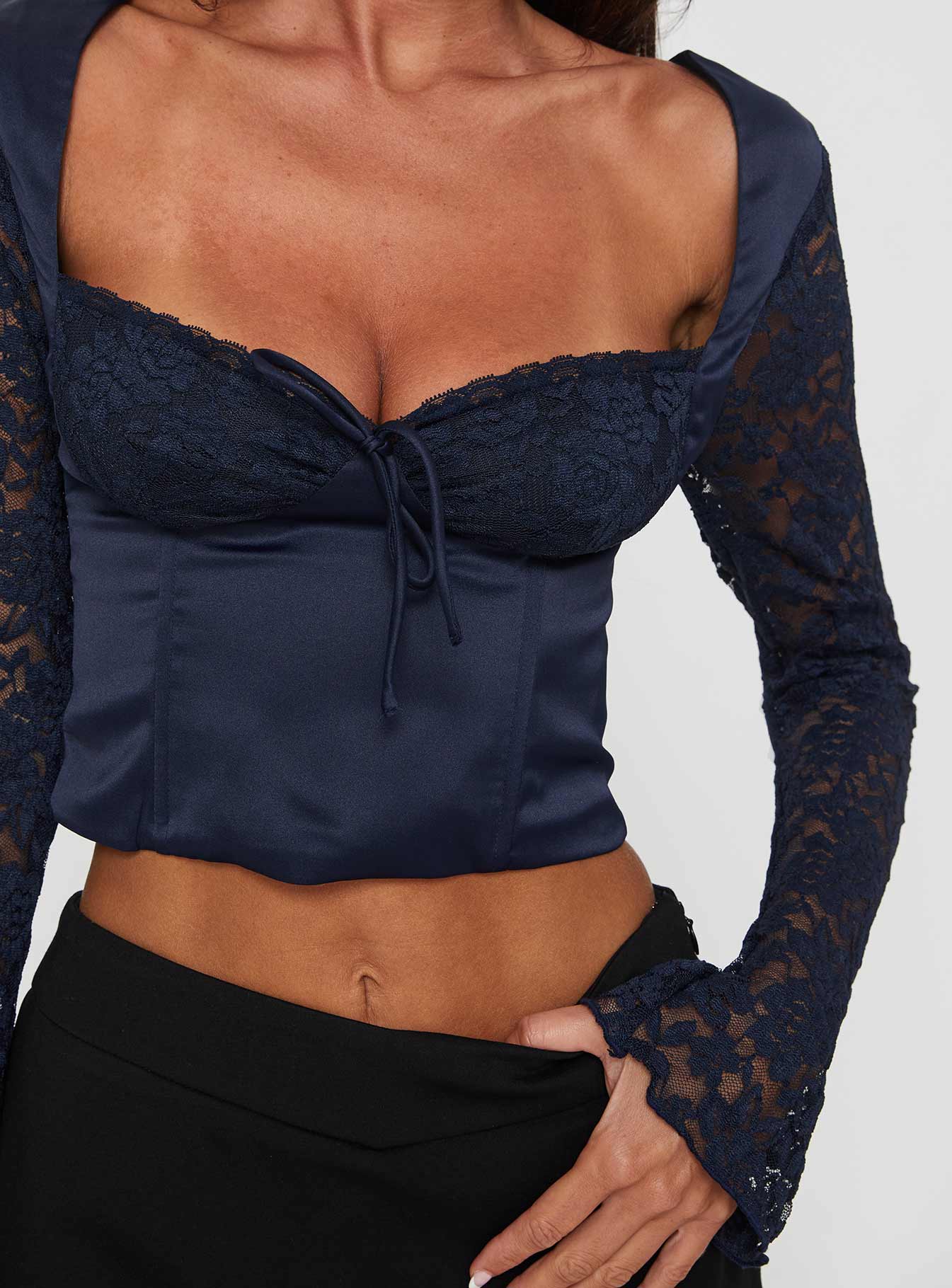 Markwell Long Sleeve Top Navy - Image 6