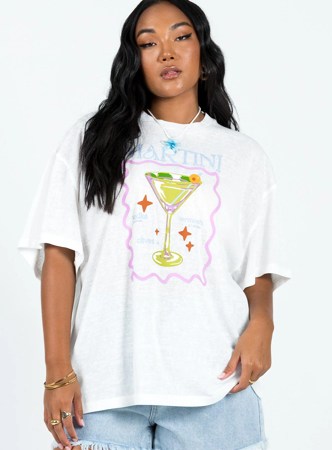Martini Oversized Tee White - Image 2