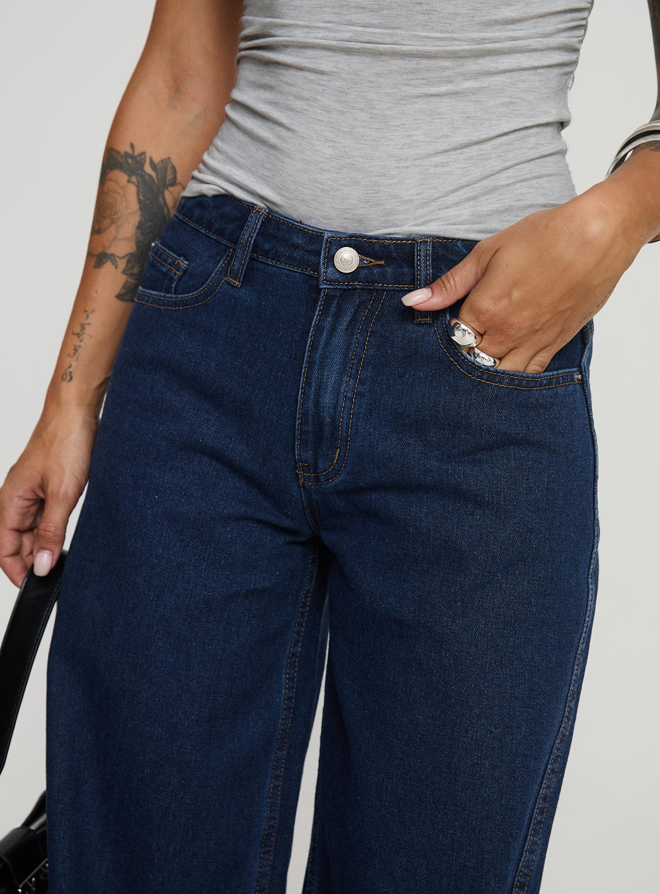 Maryanne Mid Rise Straight Leg Jeans Dark Wash - Image 6